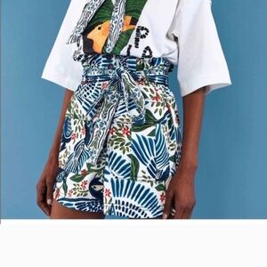 Colorful Patterned High-Waisted Shorts